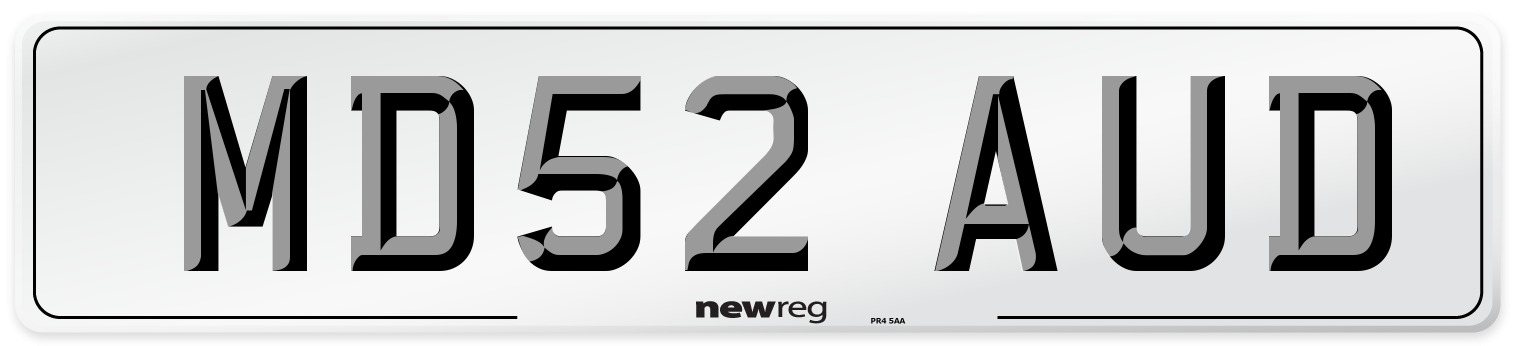MD52 AUD Number Plate from New Reg